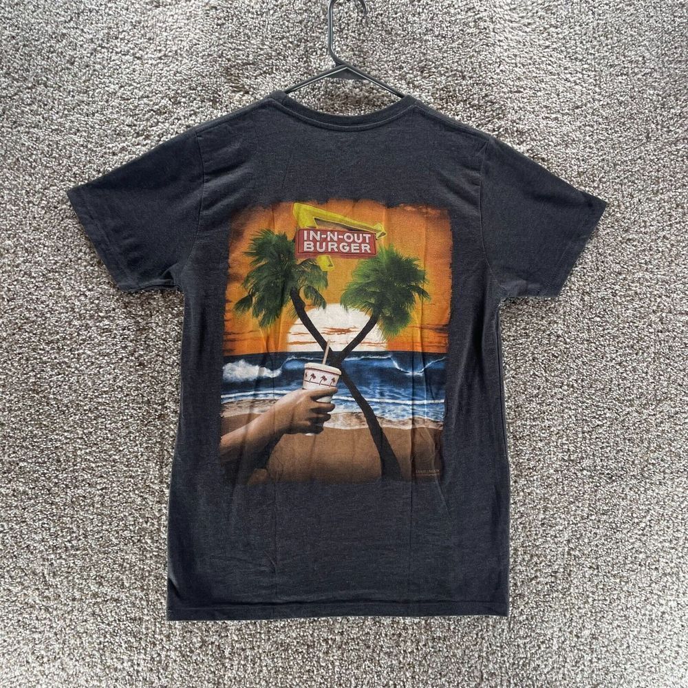 In N Out Burger Shirt Adult Small Gray Las Vegas Short Sleeve Cotton Casual Mens